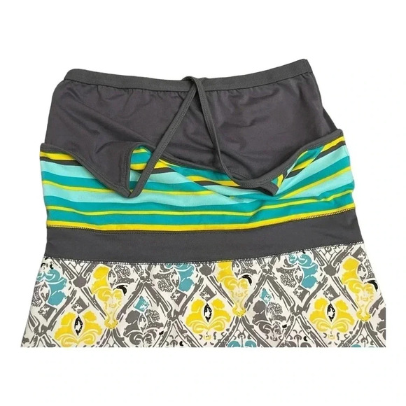 Soybu Yoga Exercise Athletic Dress Yellow Teal Strappy Back Womens size Medium - Picture 8 of 13